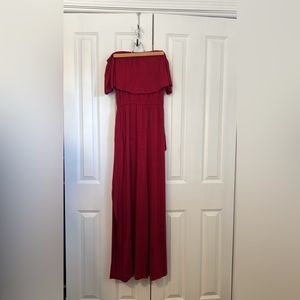 Off the shoulder maxi dress with pockets